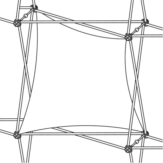 Picture of Xclaim (1x1 Quad) Double Twist Fabric Popup Display Graphic