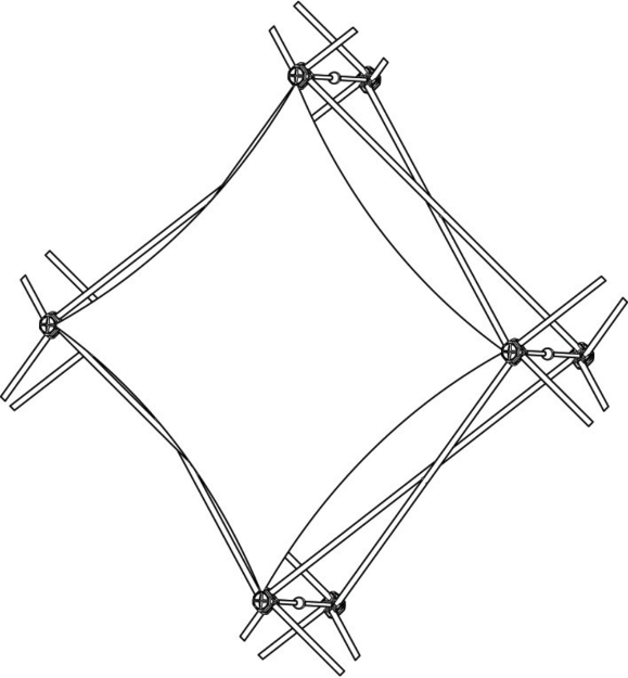 Picture of Xclaim (1x1 Quad) Pyramid Flat Diamond Fabric Popup Display Graphic