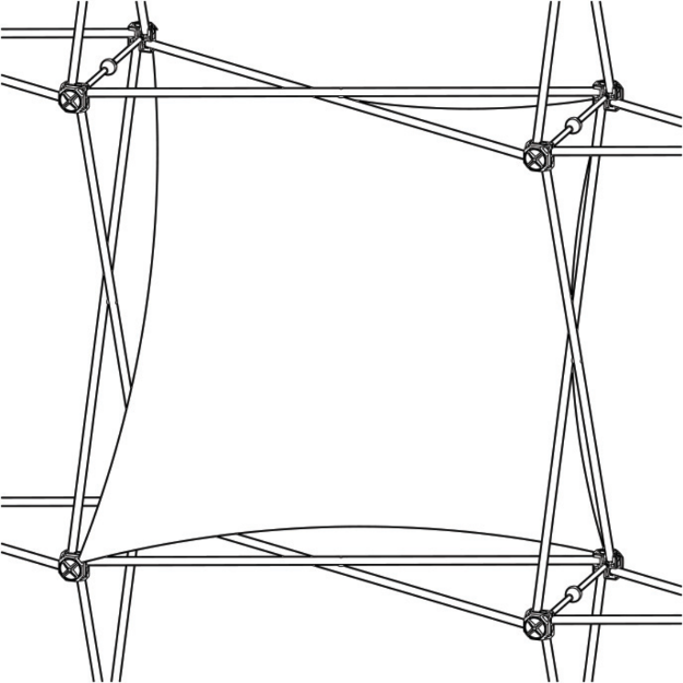 Picture of Xclaim (1x1 Quad) Single Twist Fabric Popup Display Graphic