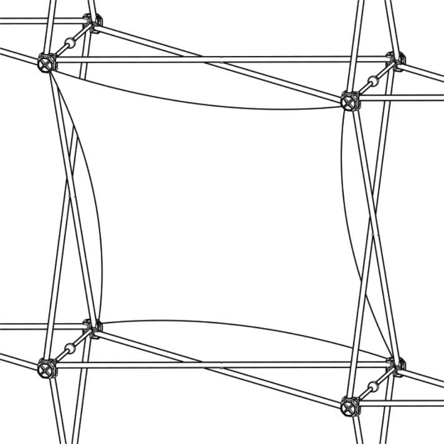 Picture of Xclaim (1x1 Quad) Vertical Twist Fabric Popup Display Graphic