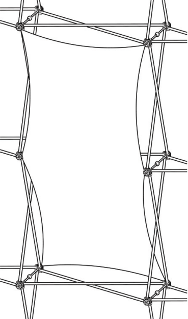 Picture of Xclaim (1x2 Quad) Vertical Thread Fabric Popup Display Graphic