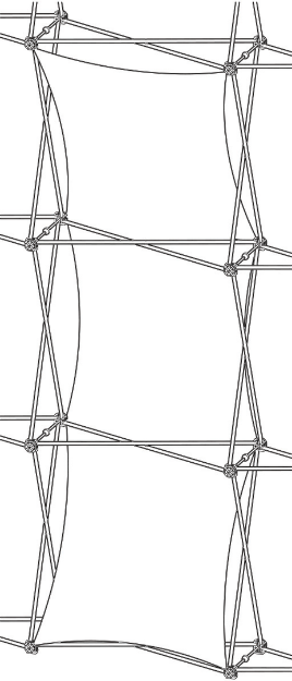 Picture of Xclaim (1x3 Quad) Double Thread Fabric Popup Display Graphic