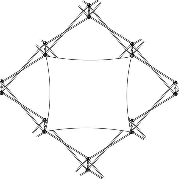 Picture of Xclaim (2x2 Quad) Pyramid Flat Square Fabric Popup Display Graphic