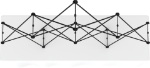 Picture of Xclaim 8ft Tabletop 3 Quad Pyramid Fabric Popup Display Kit 01