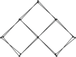Picture of Xclaim 8ft Tabletop 3 Quad Pyramid Fabric Popup Display Frame