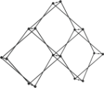 Picture of Xclaim 8ft Tabletop 3 Quad Pyramid Fabric Popup Display Frame