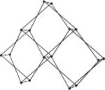 Picture of Xclaim 8ft Tabletop 3 Quad Pyramid Fabric Popup Display Frame