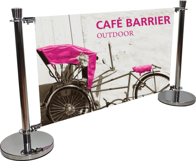 Picture of Cafe Barrier Indoor/Outdoor Banner Stand System