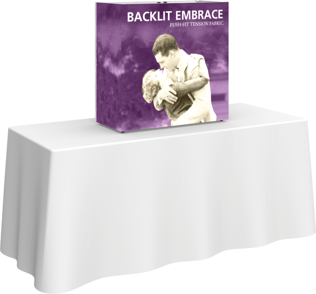 Picture of Embrace 2.5ft Backlit Tabletop Push-Fit Tension Fabric Display