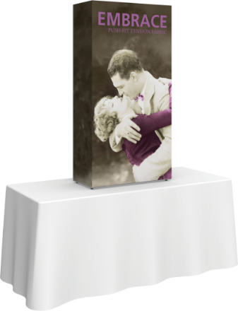 Picture of Embrace 2.5ft Tabletop Push-Fit Tension Fabric Display