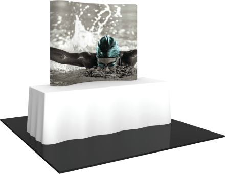 Picture of Formulate Essential Tabletop Horizontal Curve Fabric Backwall