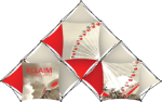 Picture of Xclaim 14ft 10 Quad Pyramid Fabric Popup Display Kit 02