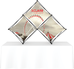 Picture of Xclaim 8ft Tabletop 3 Quad Pyramid Fabric Popup Display Kit 01